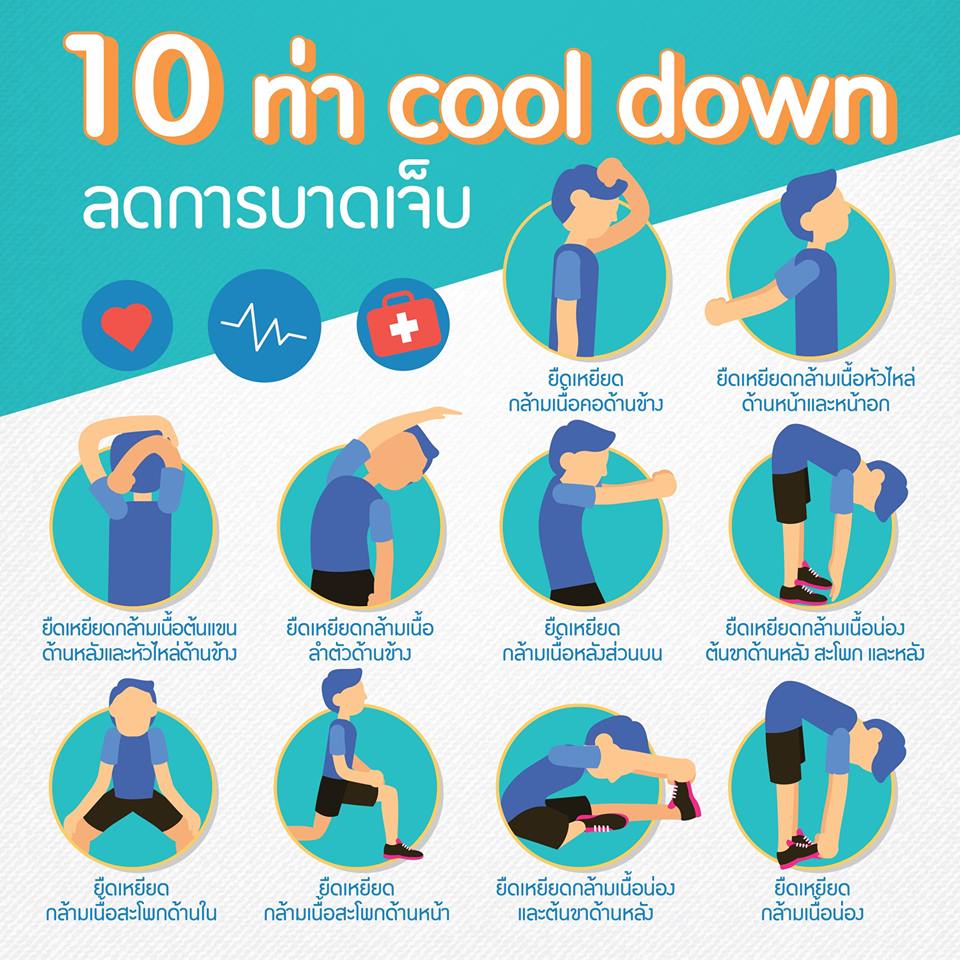 10 ท่า cool down ช่วยลดอาการบาดเจ็บ จากการออกกำลังกาย